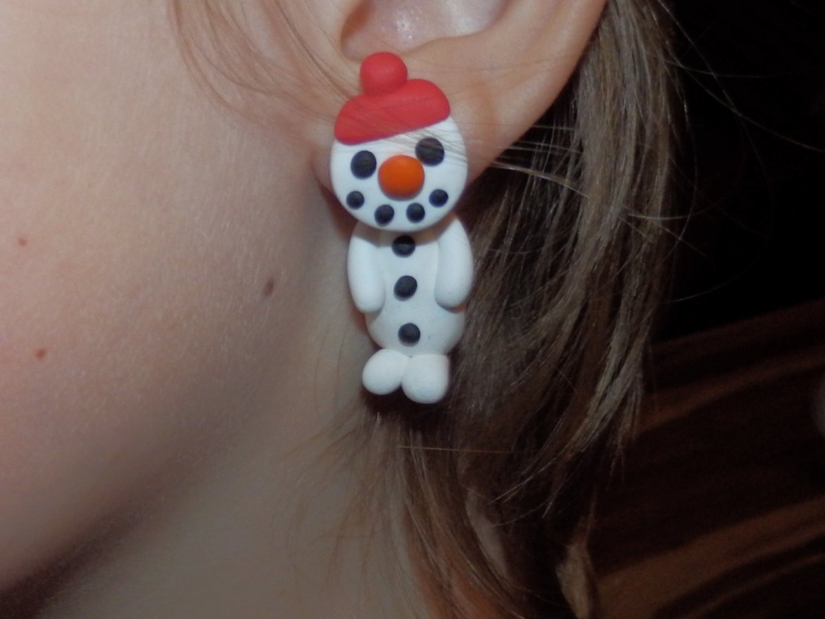 Sněhuláčci - naušnice 2v1