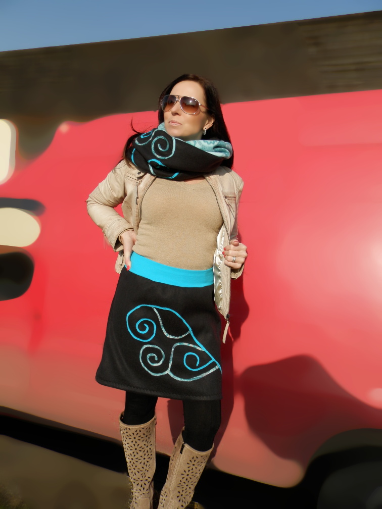 modrá-černá flísová-flees ,S/M/L