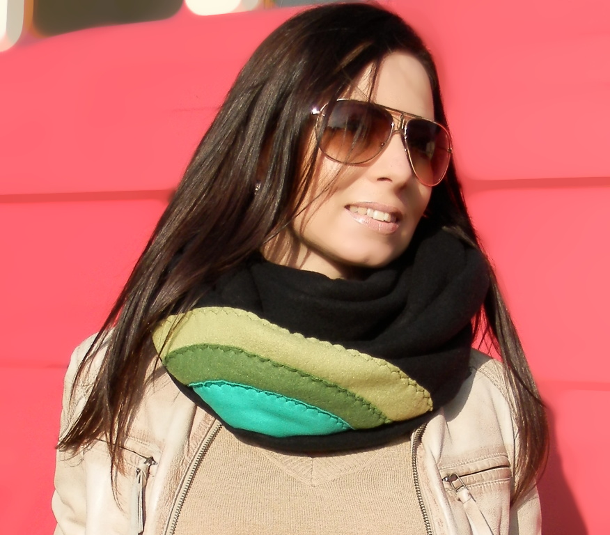 nákrčník,tunel,zimní  zelená duha