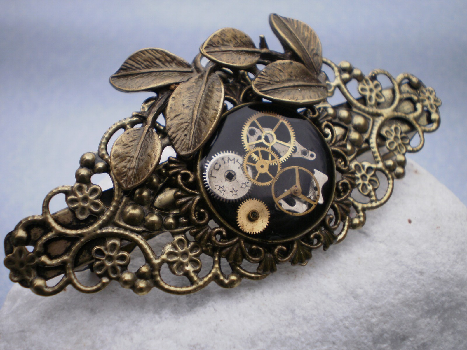 Steampunková spona do vlasů s lůžkem II.