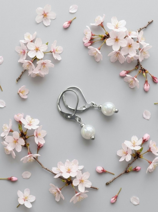 Perlové náušnice - S. Steel