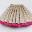 FuFu sukně béžový puntík s pink spodničkou
