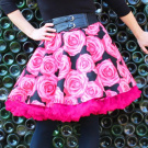 FuFu sukně s růžemi a pink spodničkou