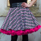 FuFu sukně se vzorem a pink spodničkou