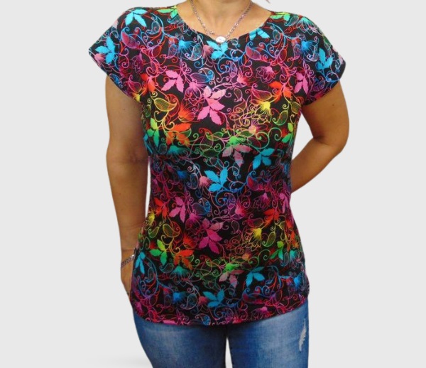 Tričko barevné lístky XS - XXXL