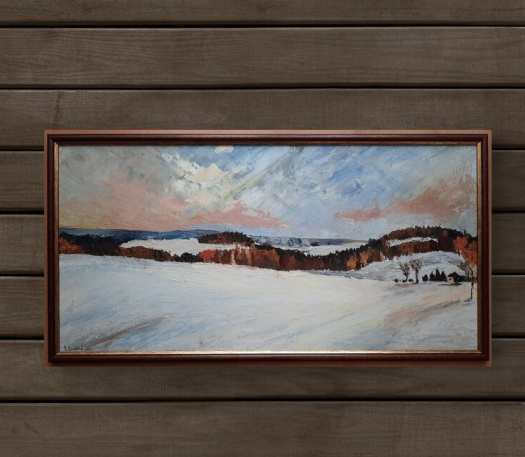 Obraz - Zimní krajina nad Navarovem, 30x60 cm 