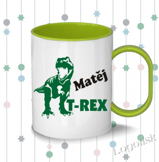Plastový hrníček pro děti T-REX se jménem