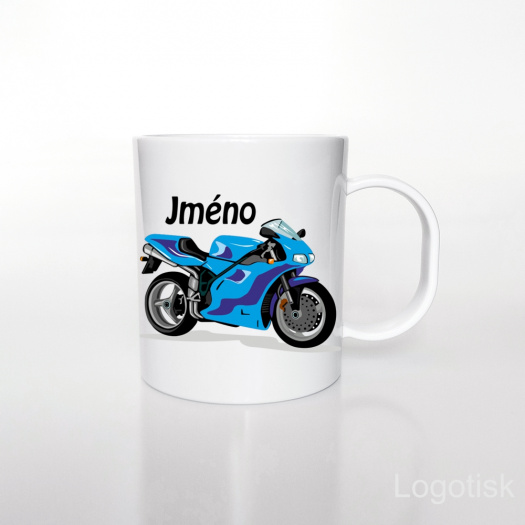 Plastový hrníček pro děti MOTORKA se jménem