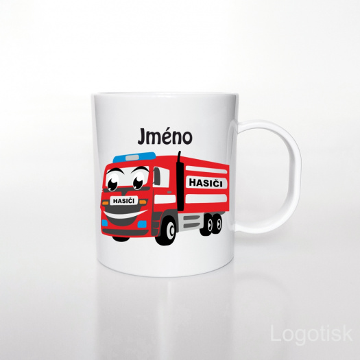 Plastový hrníček pro děti Hasiči se jménem
