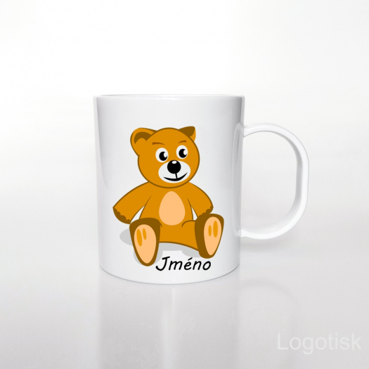 Plastový hrníček pro děti MEDVÍDEK se jménem