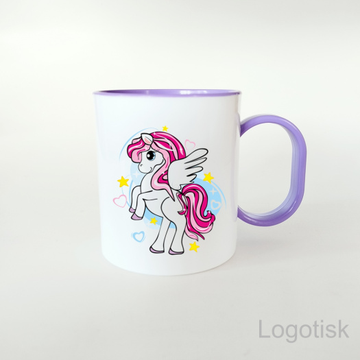 Plastový hrníček pro děti fantasy Poník se jménem