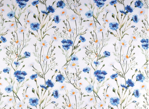 Bavlněné plátno Chrpy a heřmánek