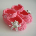 Pletené balerínky - růžové