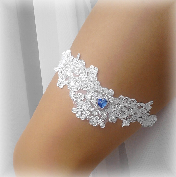 PODVAZEK - KRAJKOVÝ SVATEBNÍ Swarovski srdce