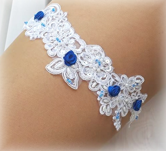 Podvazek svatební vyšívaný