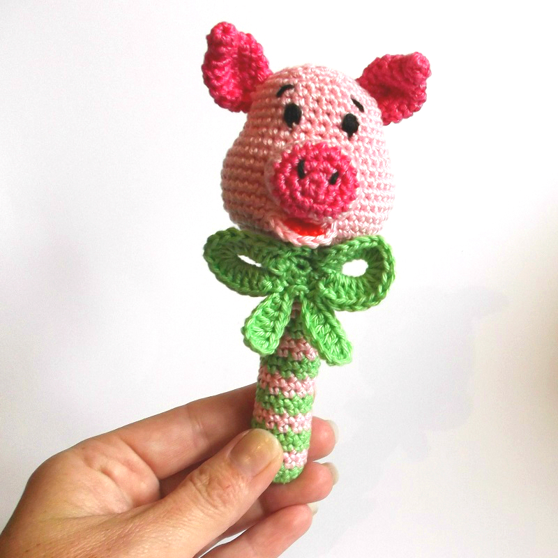 Háčkované chrastítko čuník Funík - NÁVOD