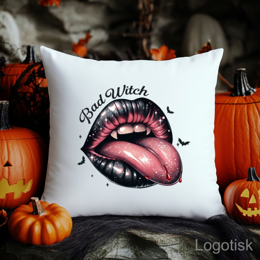 Polštář strašidelný potisk BAD WITCH