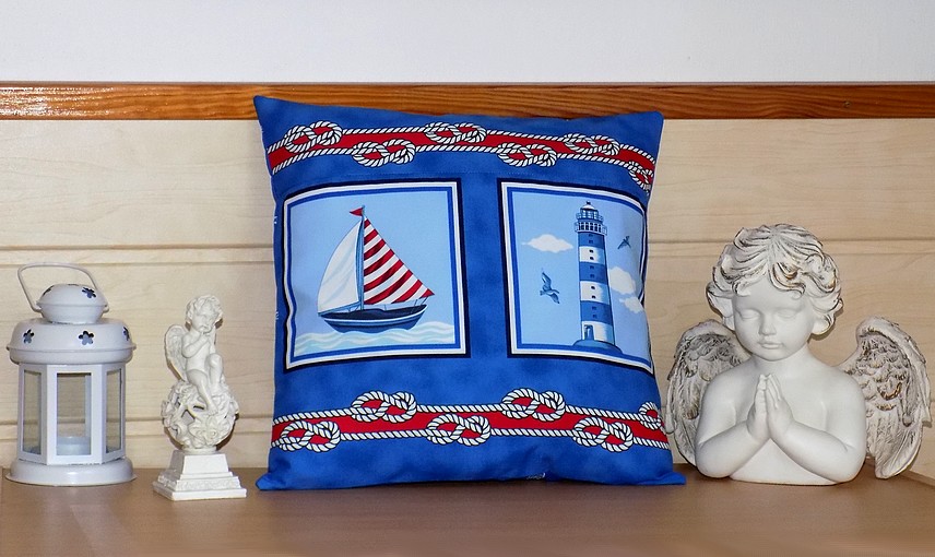 Dekoráční polštářek - námořnický, 35x35cm