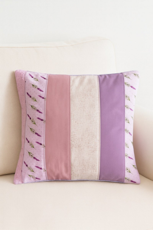 Pruhovaný levandulový povlak - Barvy Provence