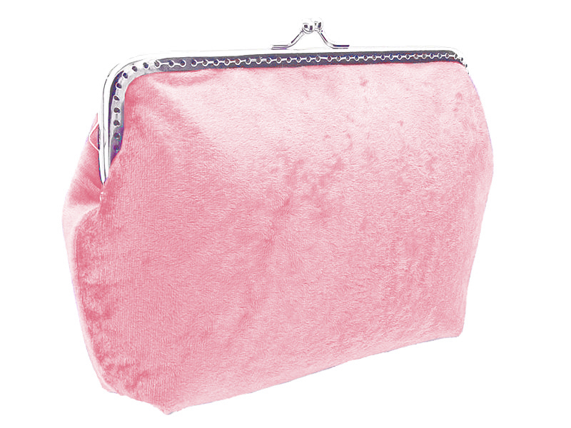 Sametová růžová společenská kabelka 0470C
