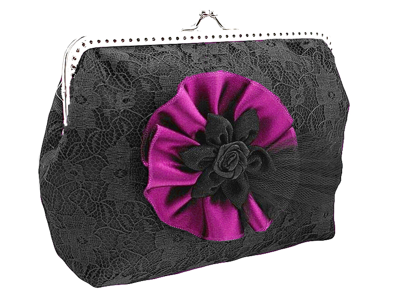 Dámská kabelka krajková černá 0920H
