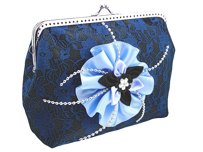 Dámská společenská kabelka modrá 0996A