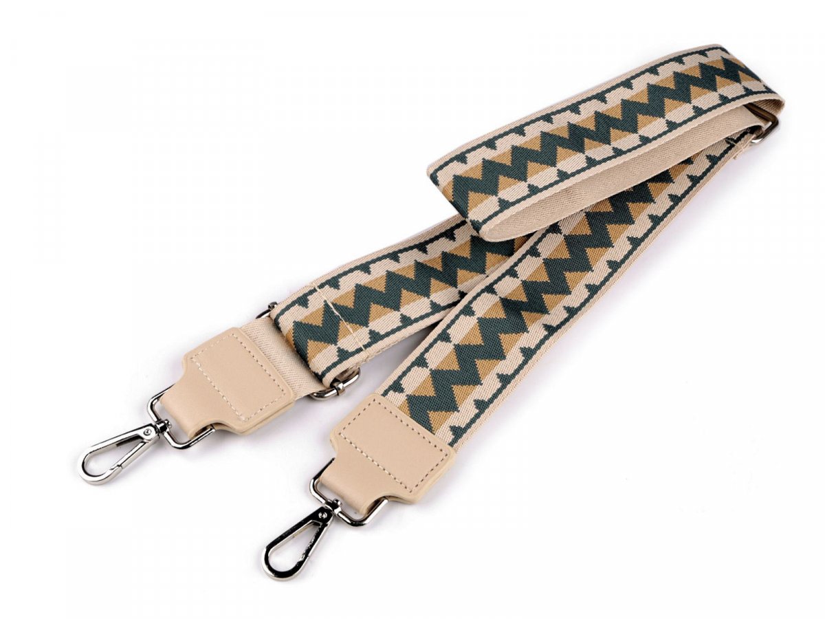 Textilní ucho / popruh na tašku - béžovozelená