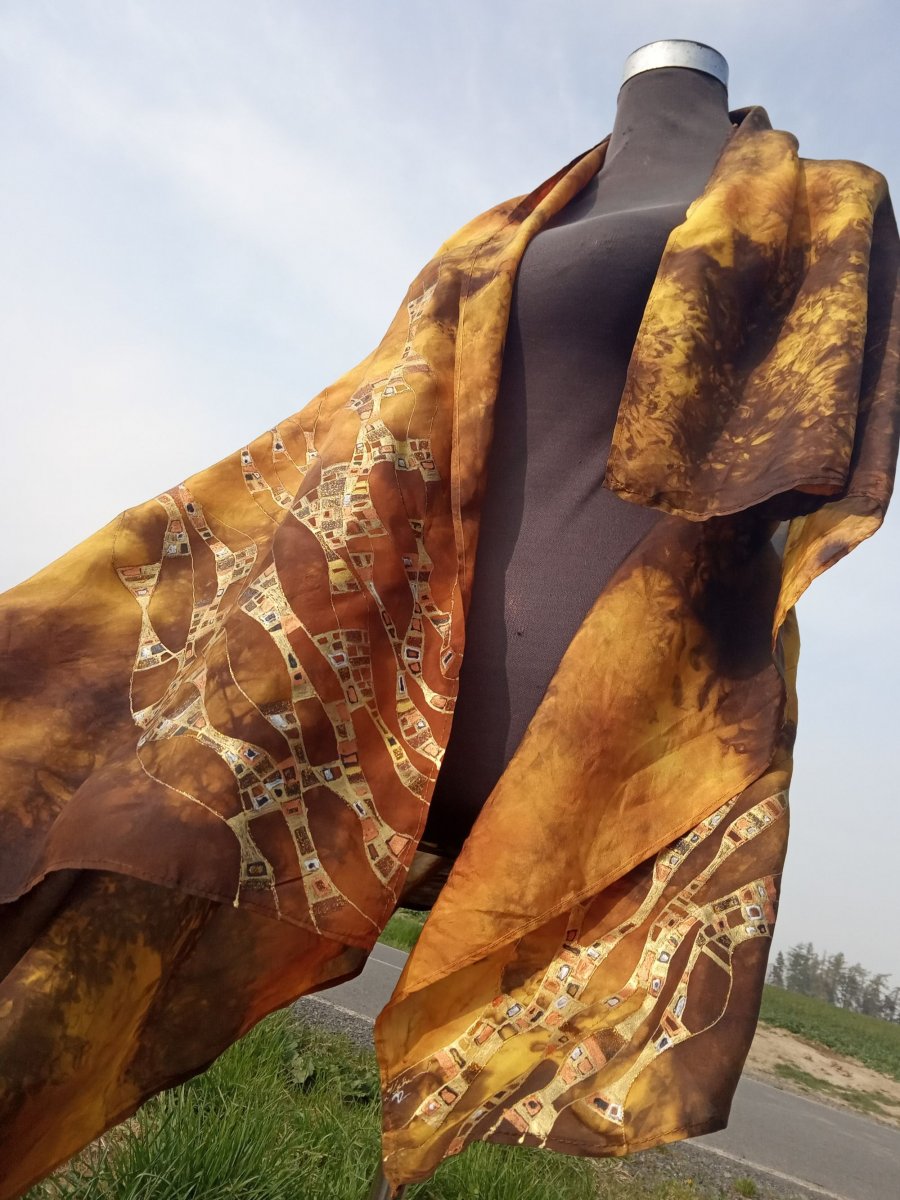 Hedvábný šál āla Gustav Klimt