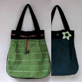 Zeleno-zelená OBOUSTRANNÁ taška 2v1 