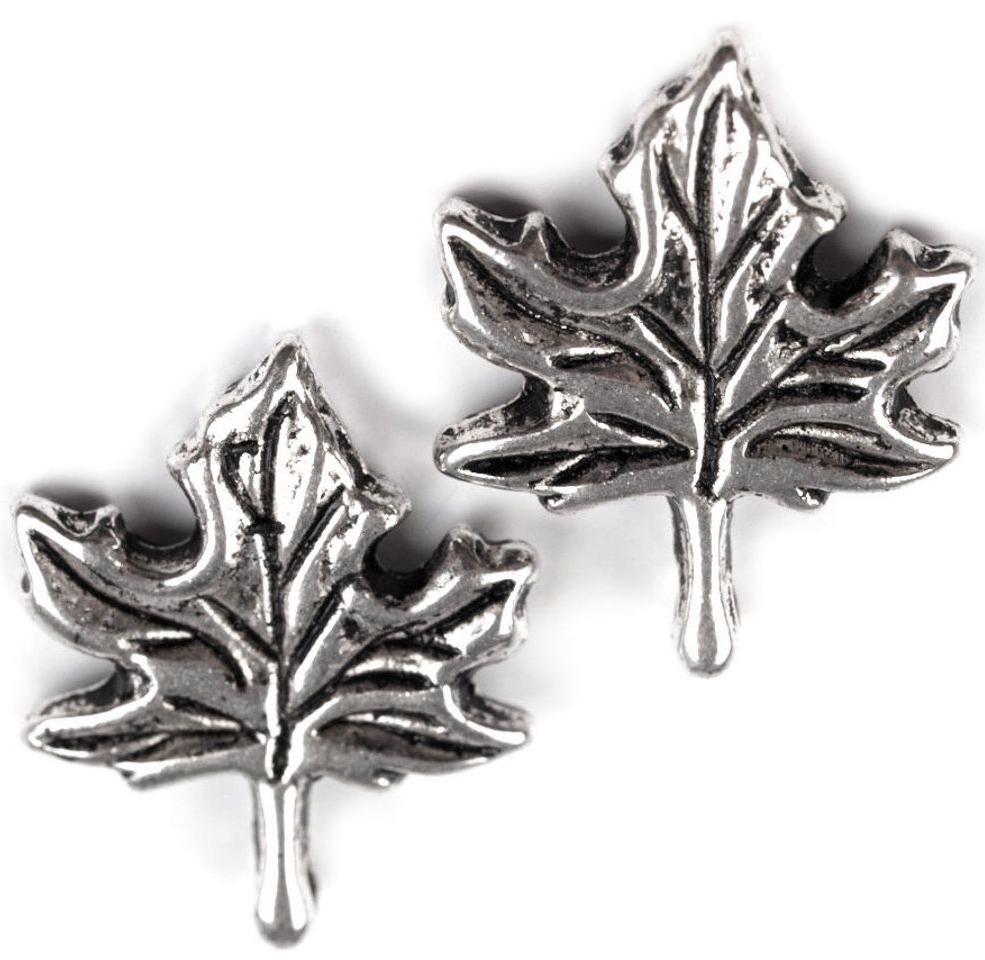 Přívěsek javorový list 14x17mm - 5ks - starostříbý