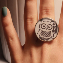 Prsten šedá sova - doprodej!!! :)