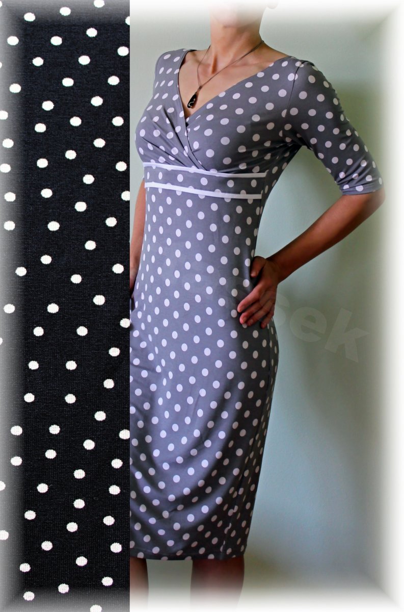 Šaty vz.271 černobílý puntík