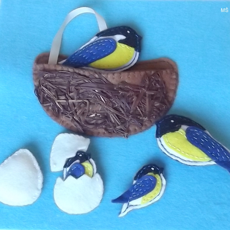 Ptačí hnízdo sýkorky - quiet book