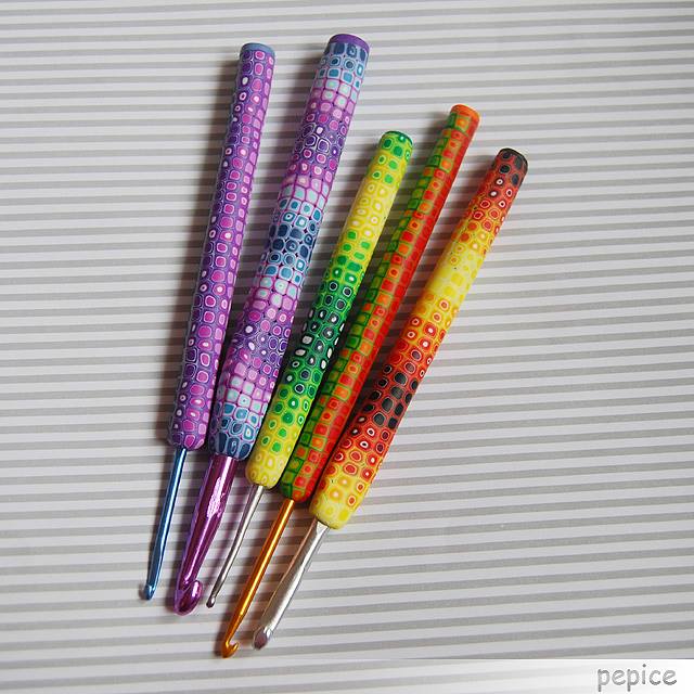 Háčky ozdobené fimem - na objednávku