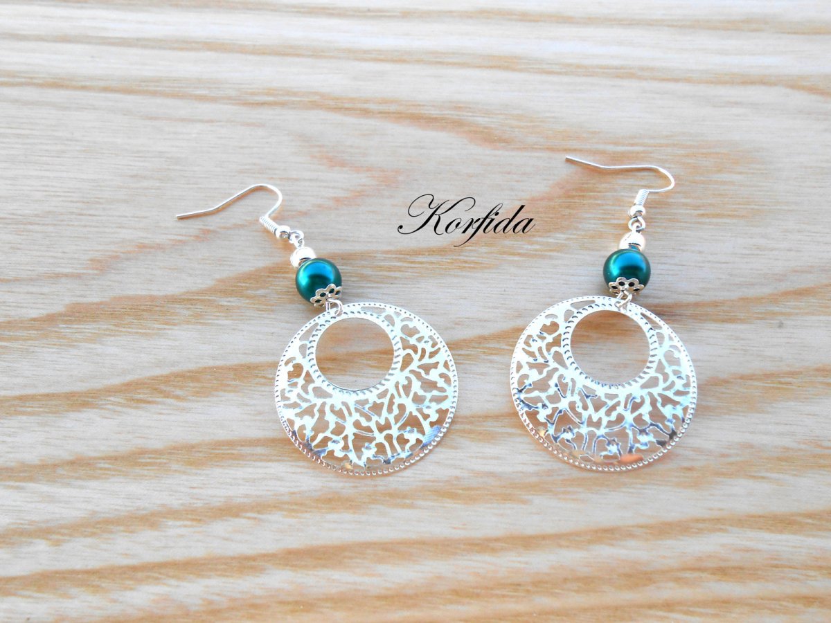 Náušnice stříbrnozelená (383/16)