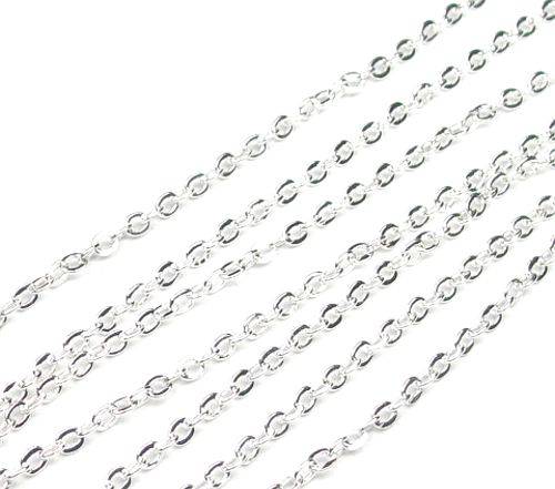 Řetízek 3x2mm - stříbrný - 1m