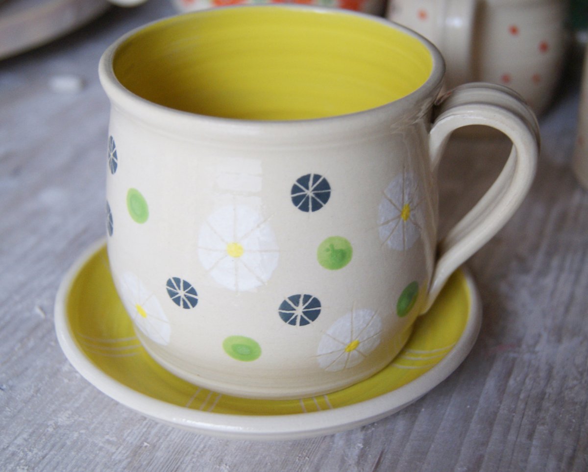Hrneček s talířkem Žlutá louka