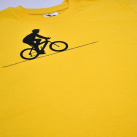 Žluté dětské tričko s černým cyklistou