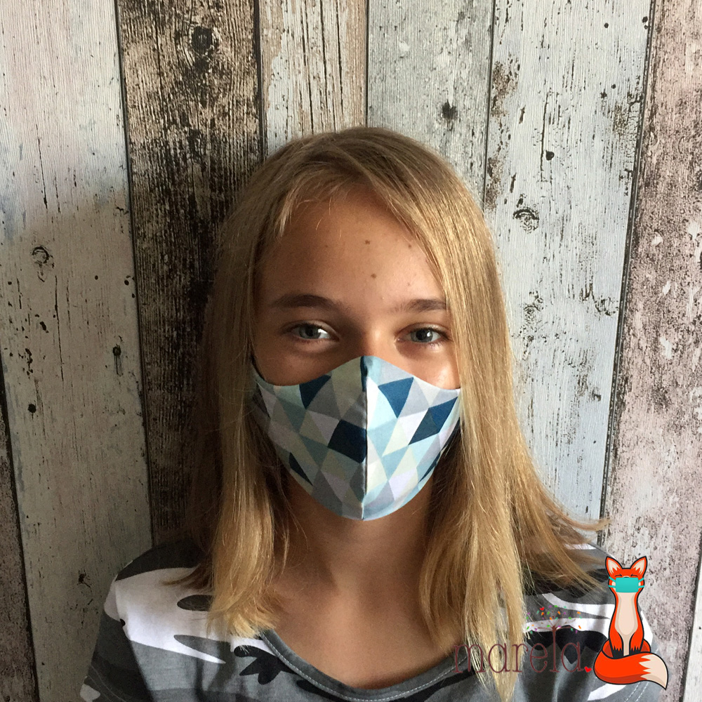 Rouška tyrkysové trojúhelníky