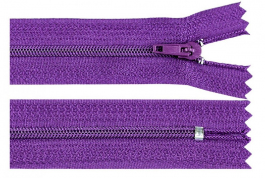 Spirálový zip fialový 40 cm