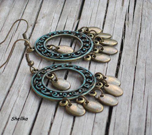 Náušnice patinované   