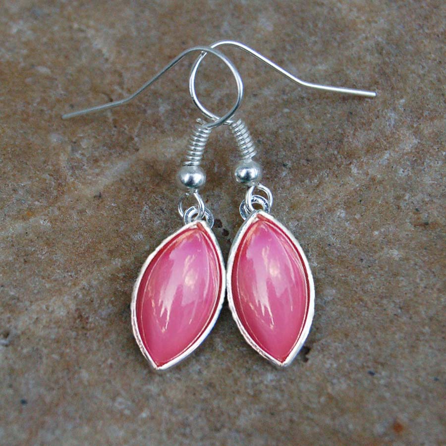 Náušnice klapky s růžovofialovými navetami 