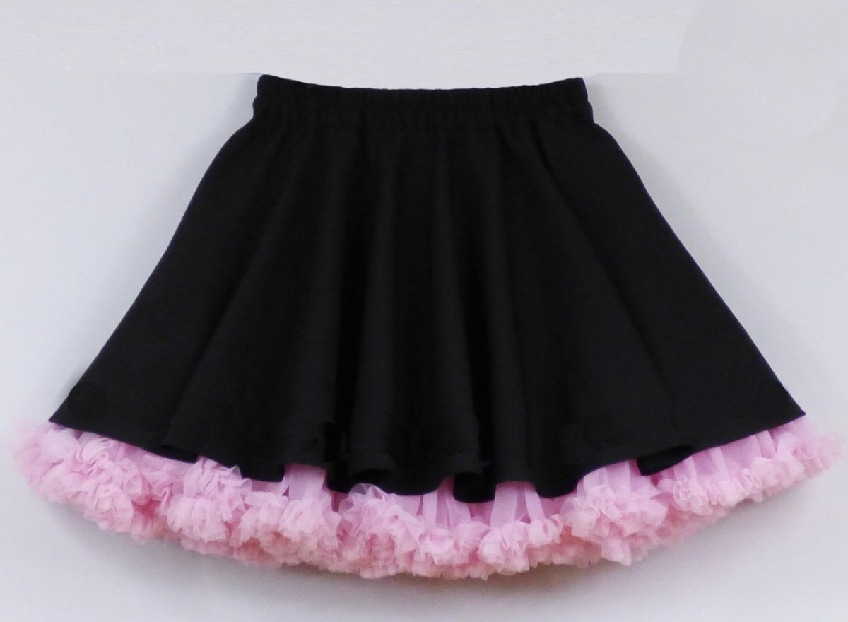 FuFu sukně černá s růžovou spodničkou