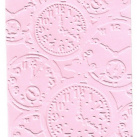 Embosovaná karta - ciferníky - růžová