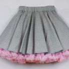 FuFu sukně šedý puntík s růžovou spodničkou