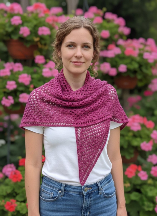 Zachumlat se růžově - háčkovaný pléd
