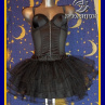 Dark - černá tylová sukně s lemováním