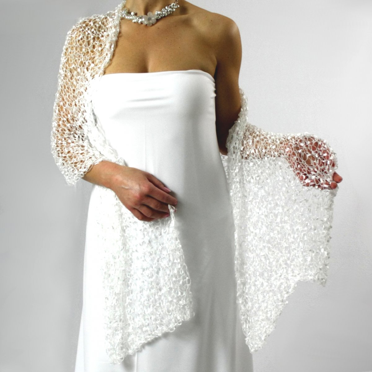 Z čisté lásky - svatební pletený šál