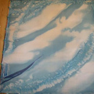 100% hedvábní šátek 90 x 90 cm modrá fantazie