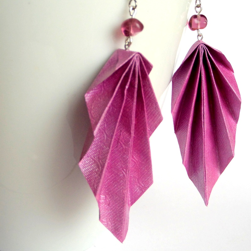 Fialkové mámení - origami náušnice